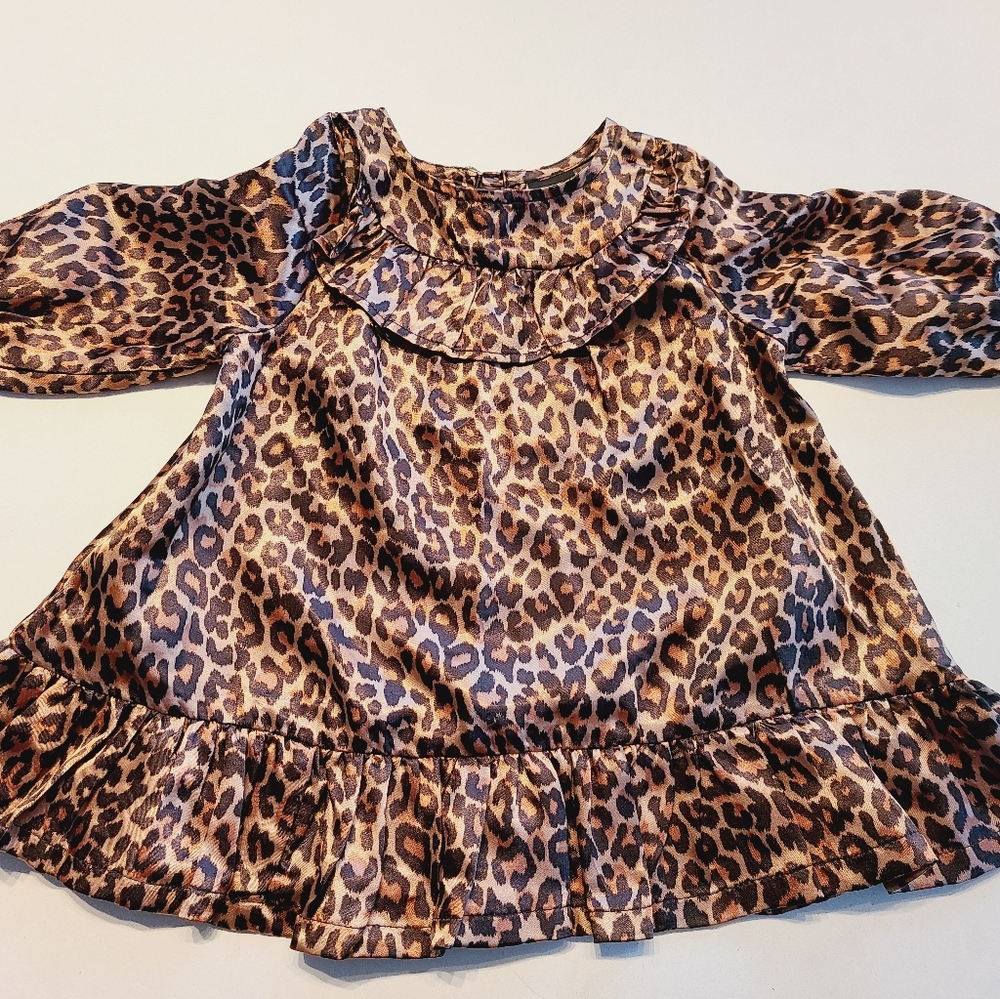 Something Navy leopard dress size 3 months
